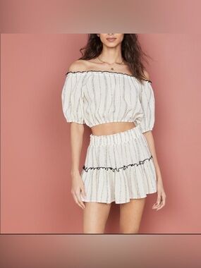 Eberjey off shoulder top and skirt set